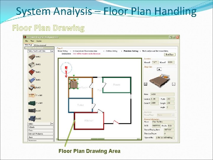 System Analysis – Floor Plan Handling Floor Plan Drawing Area 