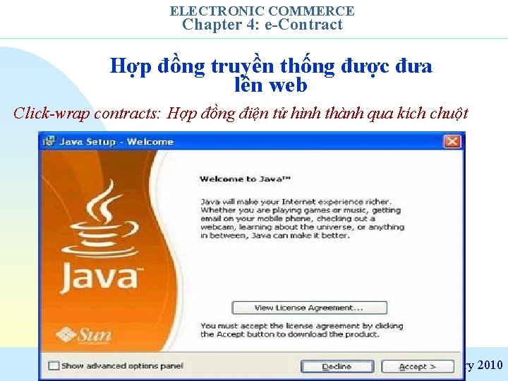 ELECTRONIC COMMERCE Chapter 4: e-Contract Hợp đồng truyền thống được đưa lên web Click-wrap