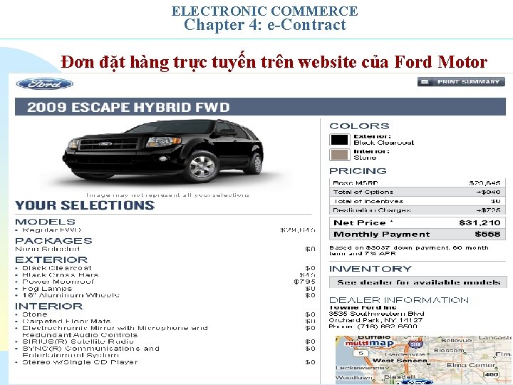 ELECTRONIC COMMERCE Chapter 4: e-Contract Đơn đặt hàng trực tuyến trên website của Ford