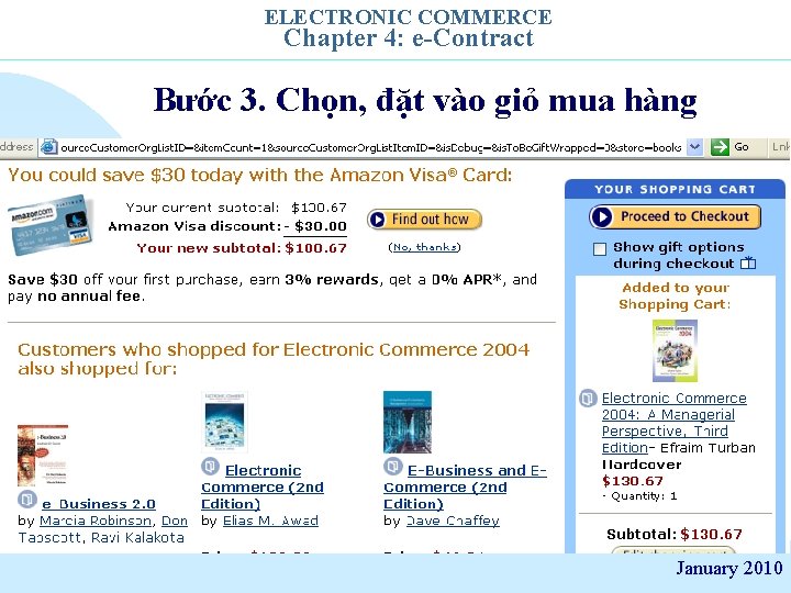 ELECTRONIC COMMERCE Chapter 4: e-Contract Bước 3. Chọn, đặt vào giỏ mua hàng January