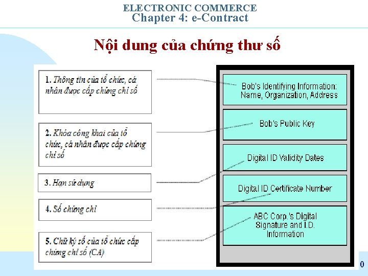 ELECTRONIC COMMERCE Chapter 4: e-Contract Nội dung của chứng thư số January 2010 