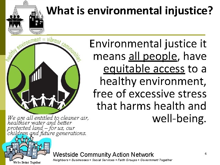 What is environmental injustice? . Environmental justice it means all people, have equitable access