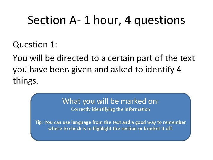 Section A- 1 hour, 4 questions Question 1: You will be directed to a Section A- 1 hour, 4 questions Question 1: You will be directed to a
