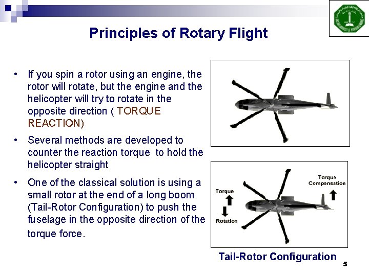 Principles of Rotary Flight • If you spin a rotor using an engine, the