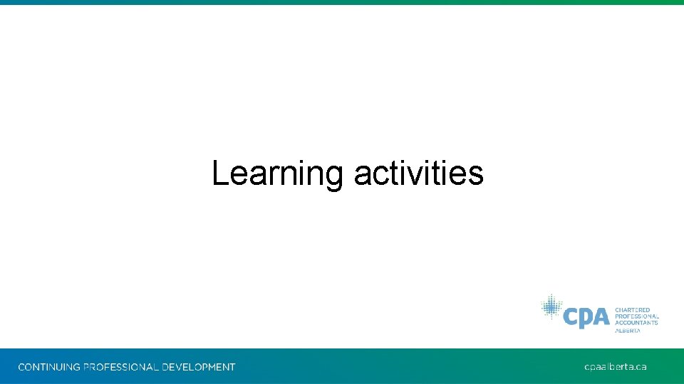 Learning activities 