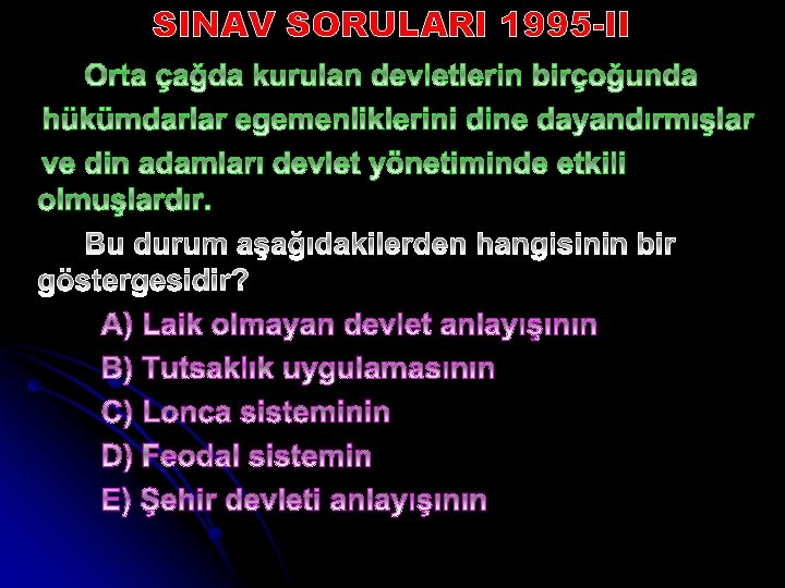 SINAV SORULARI 1995 -II 