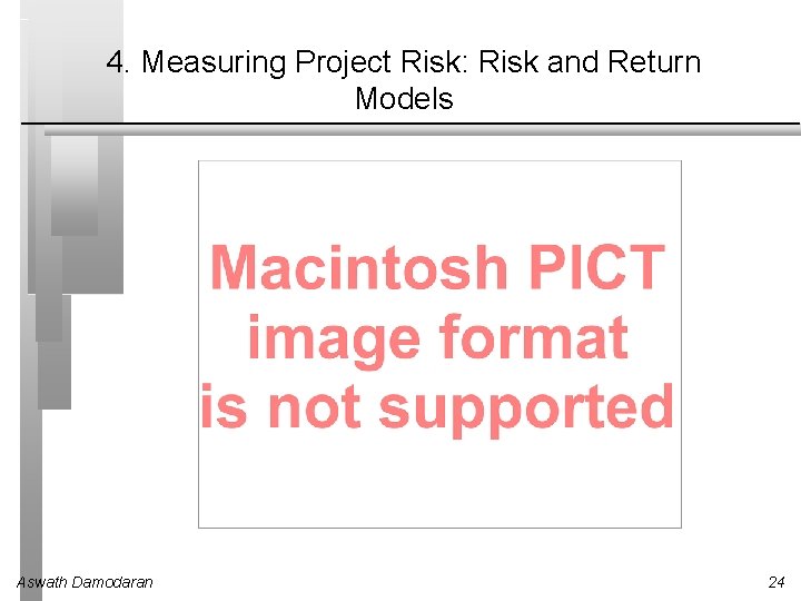 4. Measuring Project Risk: Risk and Return Models Aswath Damodaran 24 