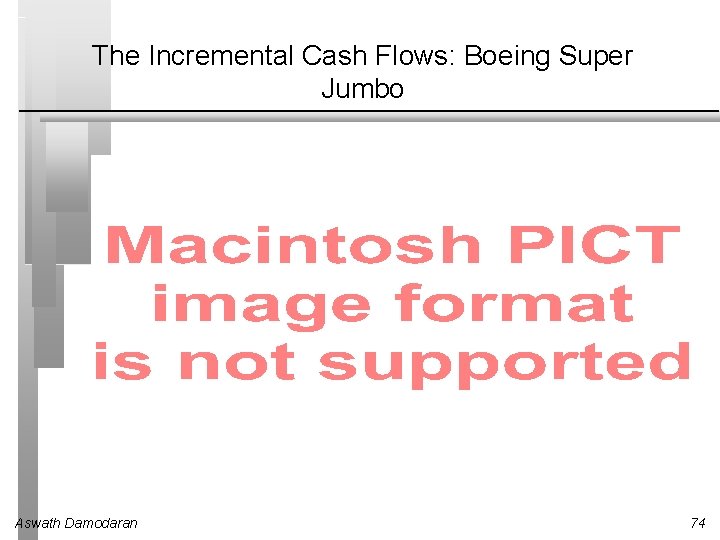 The Incremental Cash Flows: Boeing Super Jumbo Aswath Damodaran 74 