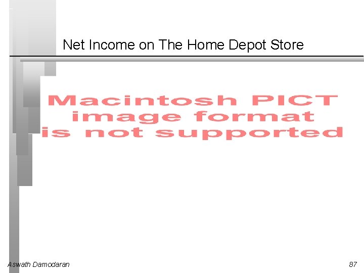 Net Income on The Home Depot Store Aswath Damodaran 87 