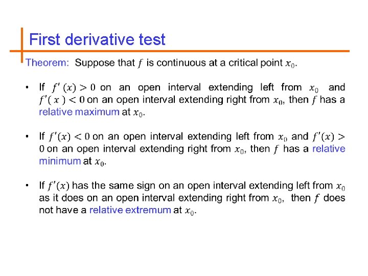 First derivative test 