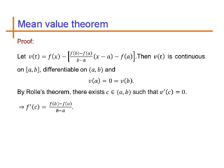 Mean value theorem 