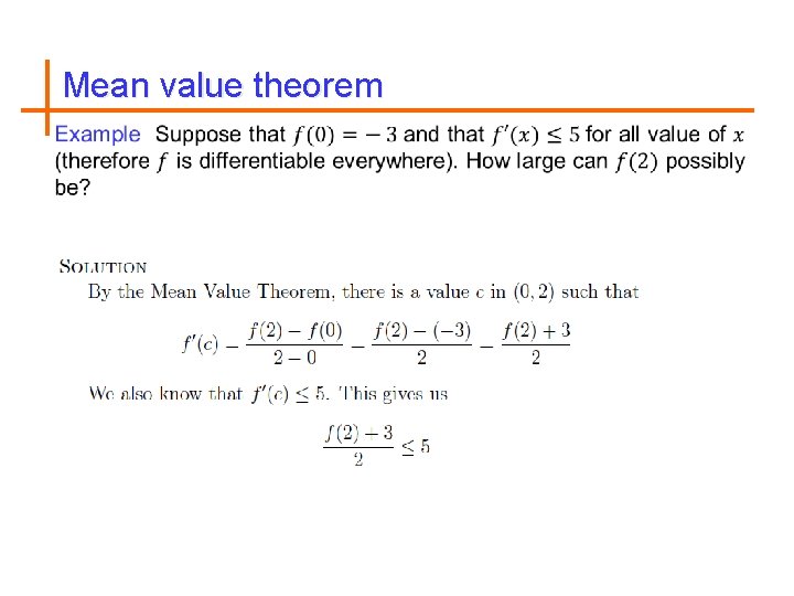 Mean value theorem 