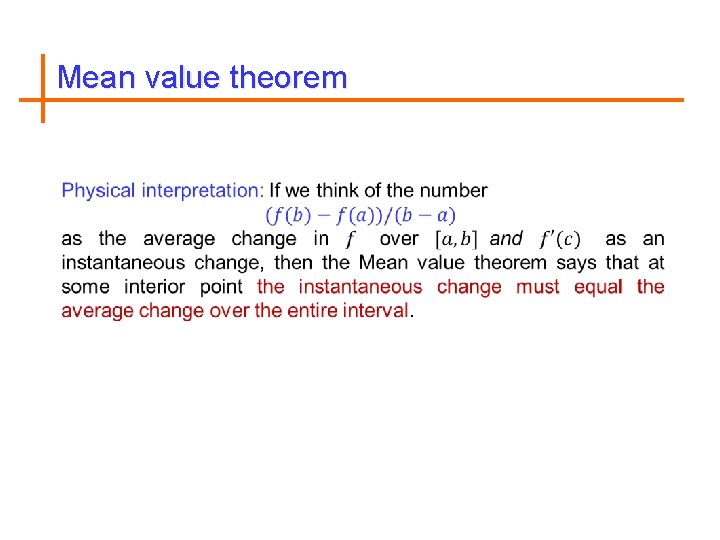 Mean value theorem 