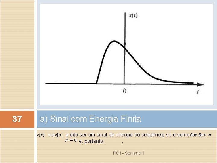 37 a) Sinal com Energia Finita ou é dito ser um sinal de energia