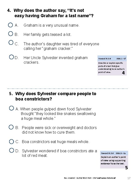 4. Why does the author say, “It’s not easy having Graham for a last 4. Why does the author say, “It’s not easy having Graham for a last