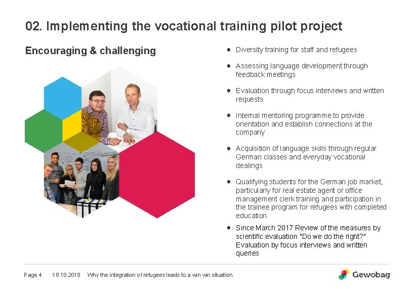 02. Implementing the vocational training pilot project Encouraging & challenging Diversity training for staff