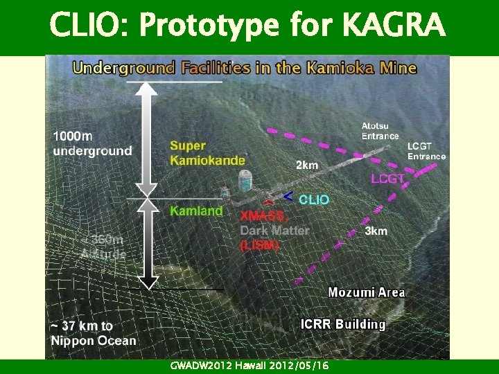 CLIO: Prototype for KAGRA GWADW 2012 Hawaii 2012/05/16 CLIO: Prototype for KAGRA GWADW 2012 Hawaii 2012/05/16