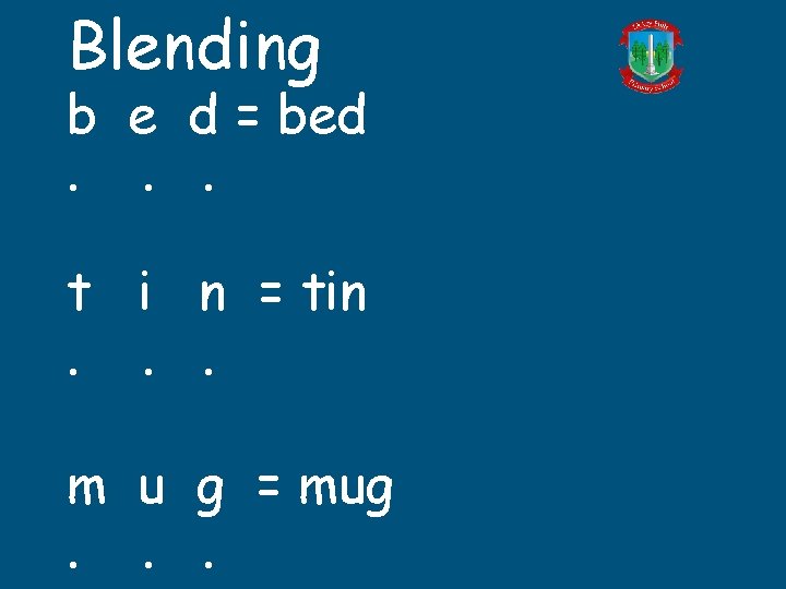 Blending b e d = bed. . . t i n = tin. .