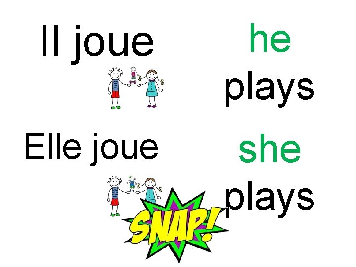 Il joue he plays Elle joue she plays 