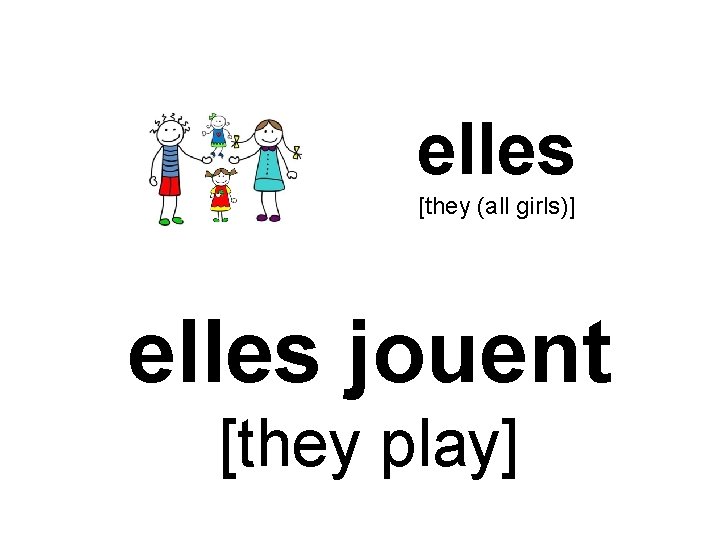 elles [they (all girls)] elles jouent [they play] 