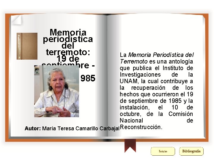 Memoria periodística del terremoto: 19 de septiembre 10 de octubre 1985 La Memoria Periodística