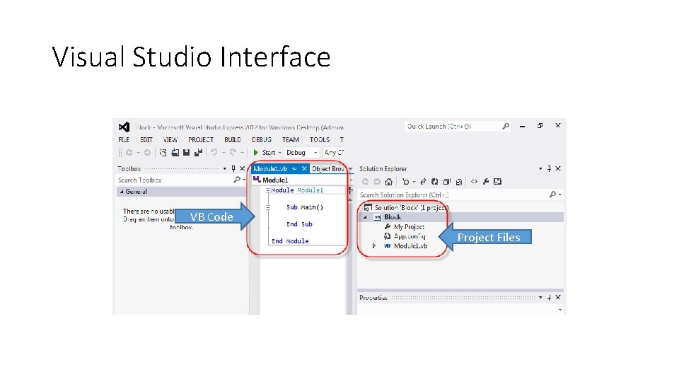 Visual Studio Interface VB Code Project Files 