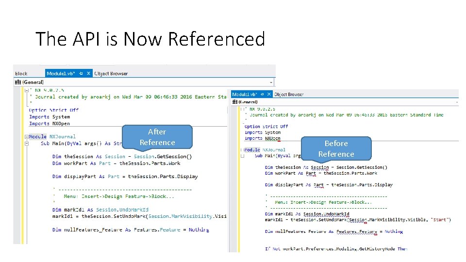 The API is Now Referenced After Reference Before Reference 