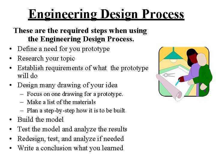 Engineering Design Process These are the required steps when using the Engineering Design Process.