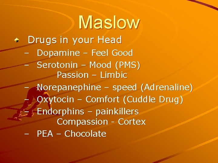 Maslow Drugs in your Head – Dopamine – Feel Good – Serotonin – Mood