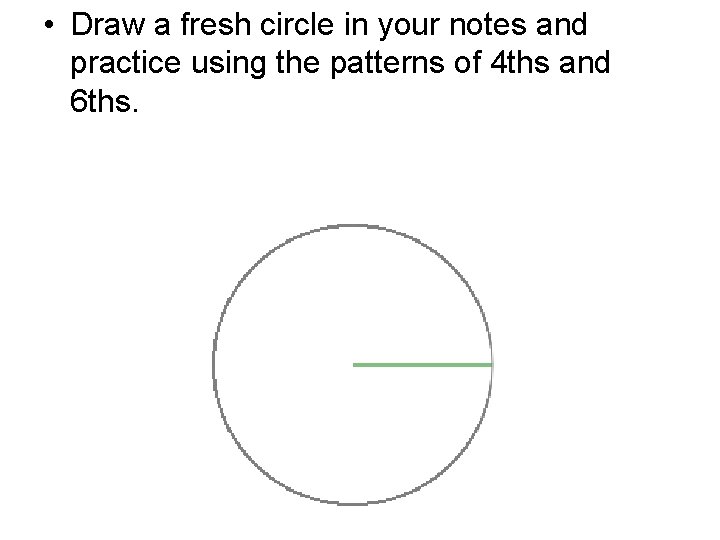  • Draw a fresh circle in your notes and practice using the patterns