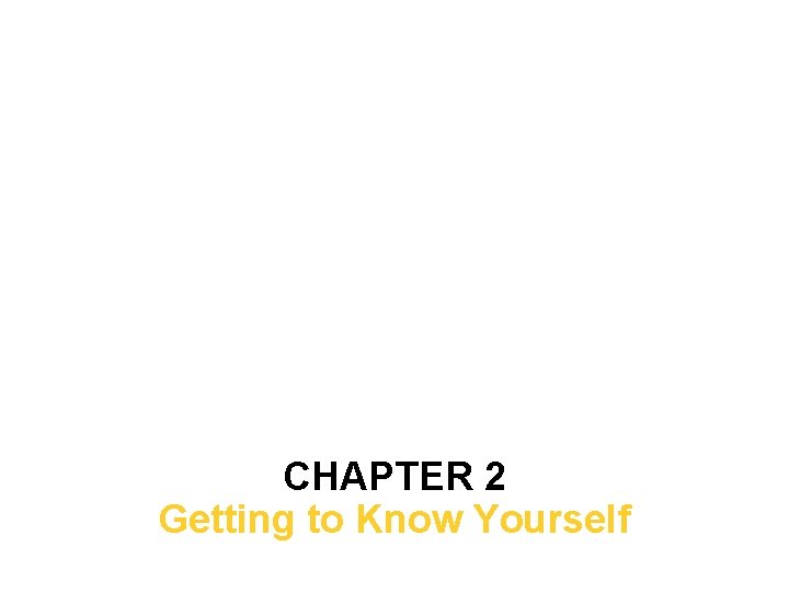 CHAPTER 2 Getting to Know Yourself Chapter 2 • Getting to Know Yourself Succeeding