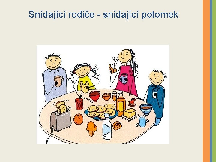 Snídající rodiče - snídající potomek 