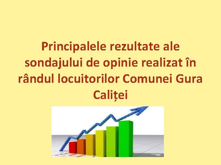 Principalele rezultate ale sondajului de opinie realizat în rândul locuitorilor Comunei Gura Caliței 