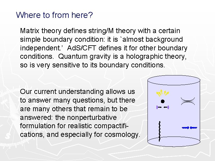 Where to from here? Matrix theory defines string/M theory with a certain simple boundary
