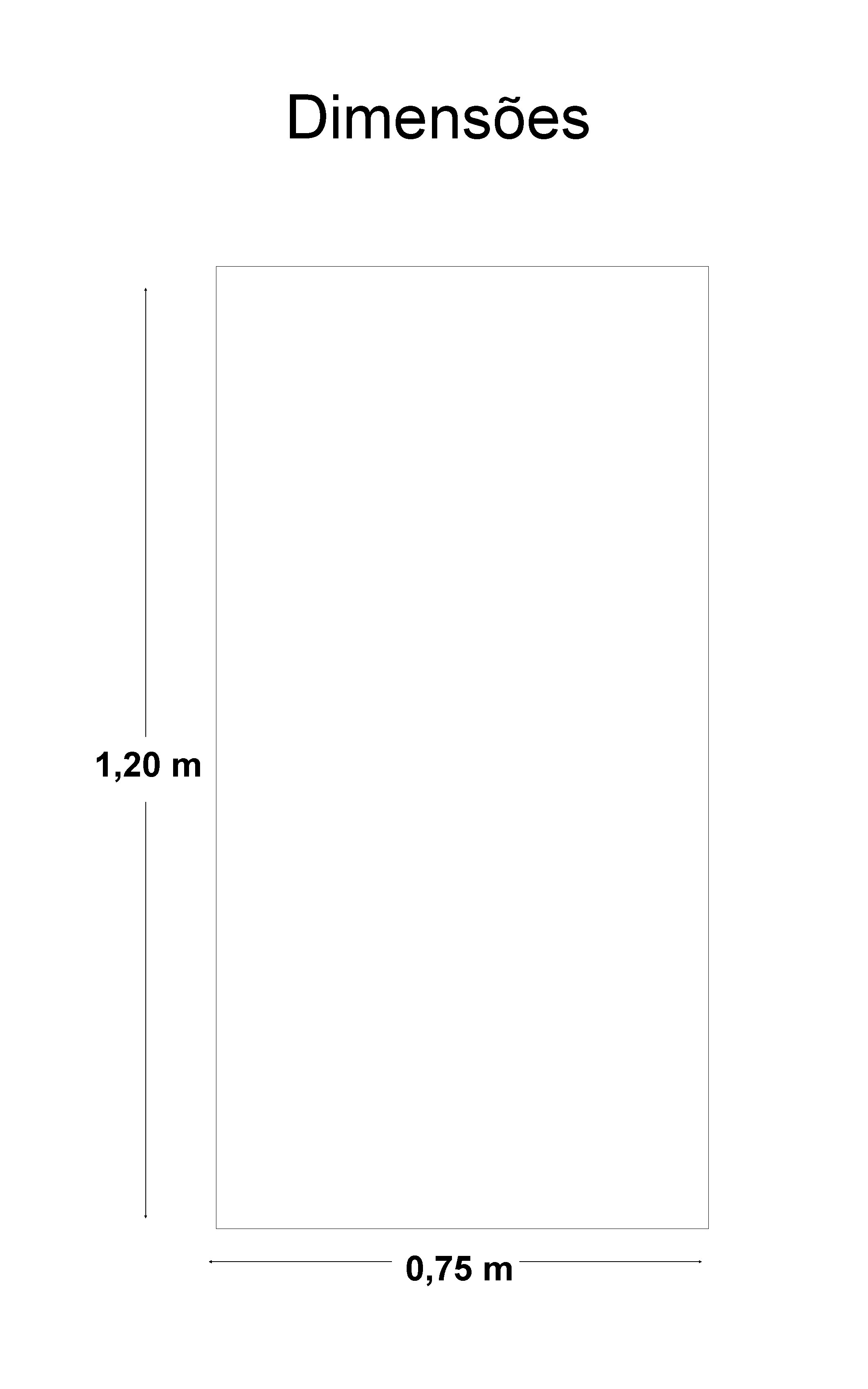 Dimensões 1, 20 m 0, 75 m 