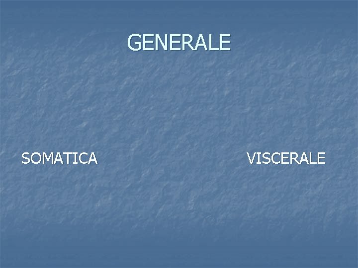 GENERALE SOMATICA VISCERALE 