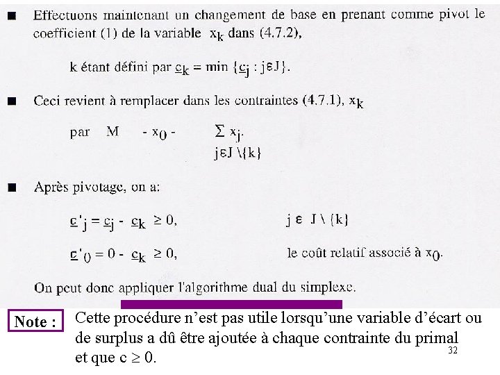 Note : Cette procédure n’est pas utile lorsqu’une variable d’écart ou de surplus a