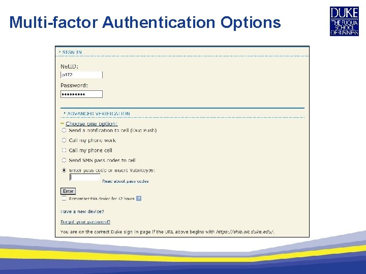 Multi-factor Authentication Options 