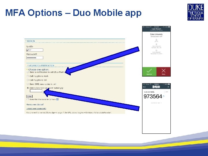 MFA Options – Duo Mobile app 
