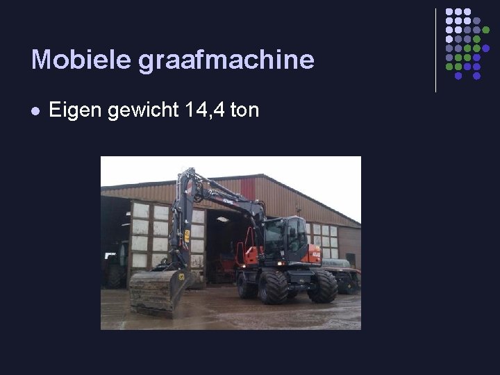 Mobiele graafmachine l Eigen gewicht 14, 4 ton 