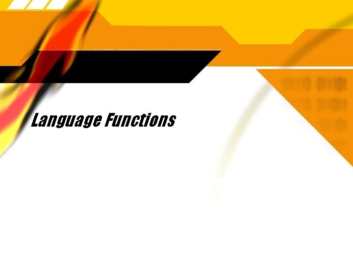 Language Functions 