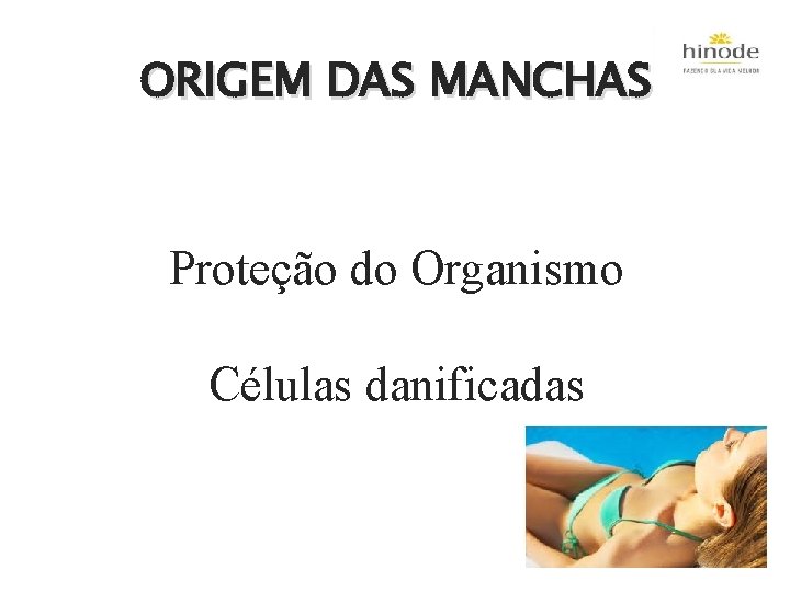 ORIGEM DAS MANCHAS Proteção do Organismo Células danificadas 