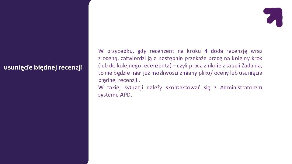 usunięcie błędnej recenzji W przypadku, gdy recenzent na kroku 4 doda recenzję wraz z usunięcie błędnej recenzji W przypadku, gdy recenzent na kroku 4 doda recenzję wraz z