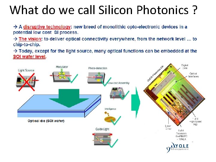 What do we call Silicon Photonics ? 