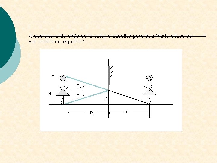 A que altura do chão deve estar o espelho para que Maria possa se