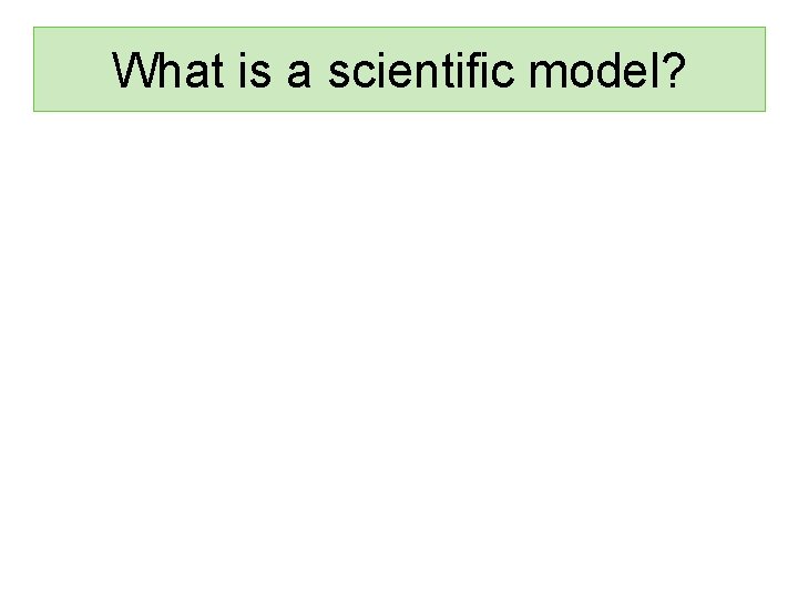 What is a scientific model? 