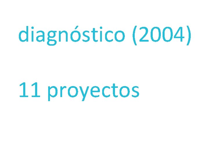 diagnóstico (2004) 11 proyectos 