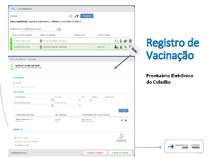 Registro de Vacinação Prontuário Eletrônico do Cidadão 