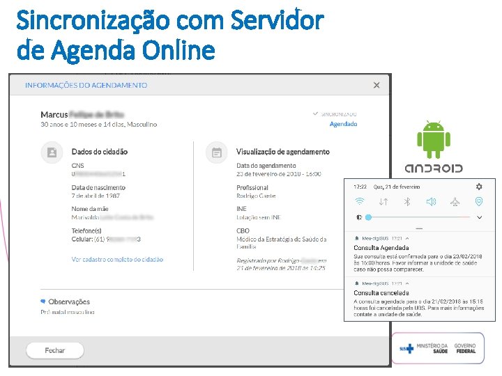 Sincronização com Servidor de Agenda Online 