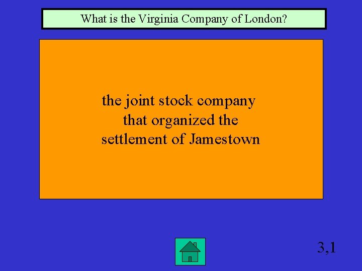 What is the Virginia Company of London? the joint stock company that organized the